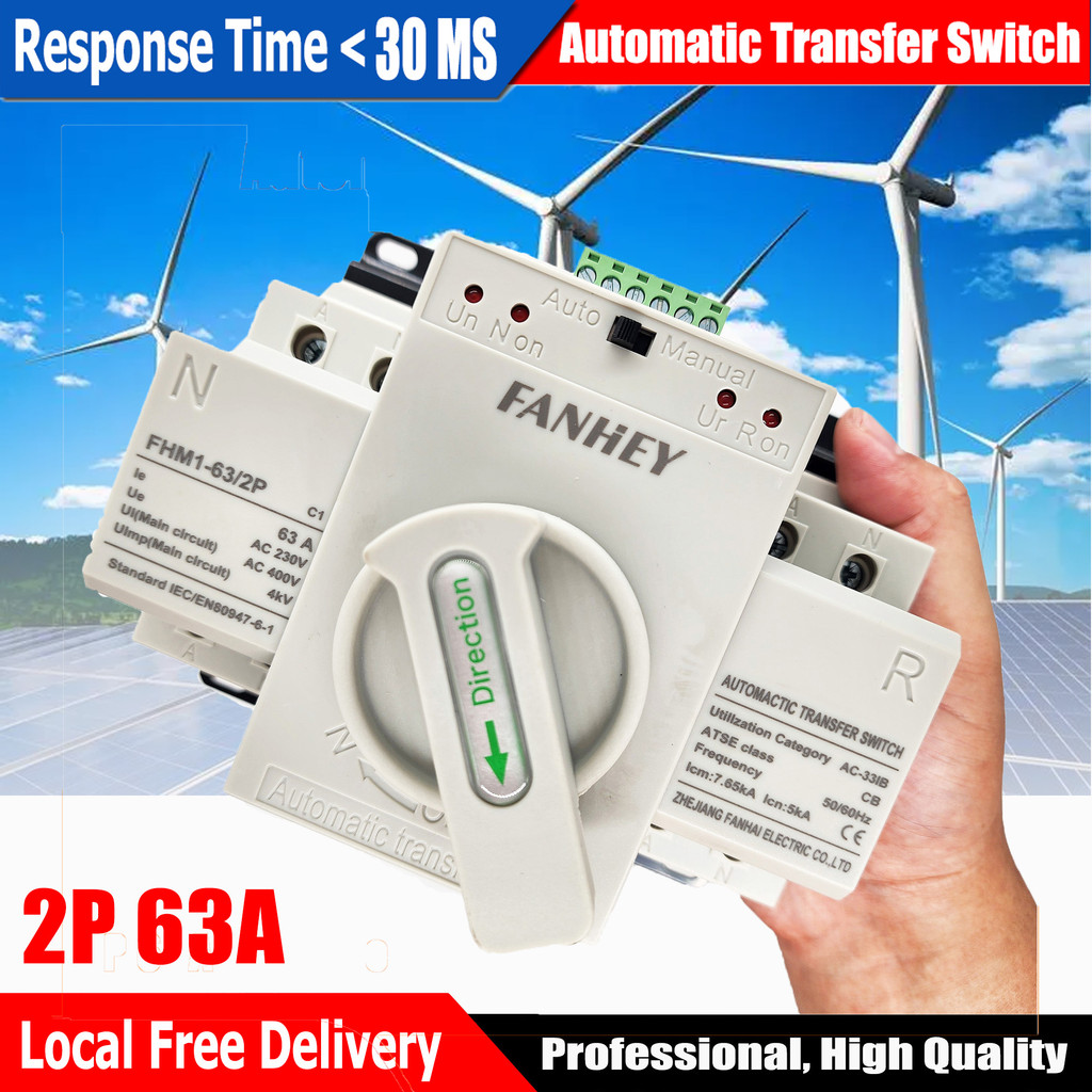 【Local Free Delivery】Ats 2p 63a 230v 380v Micro Circuit Breaker Dual ...