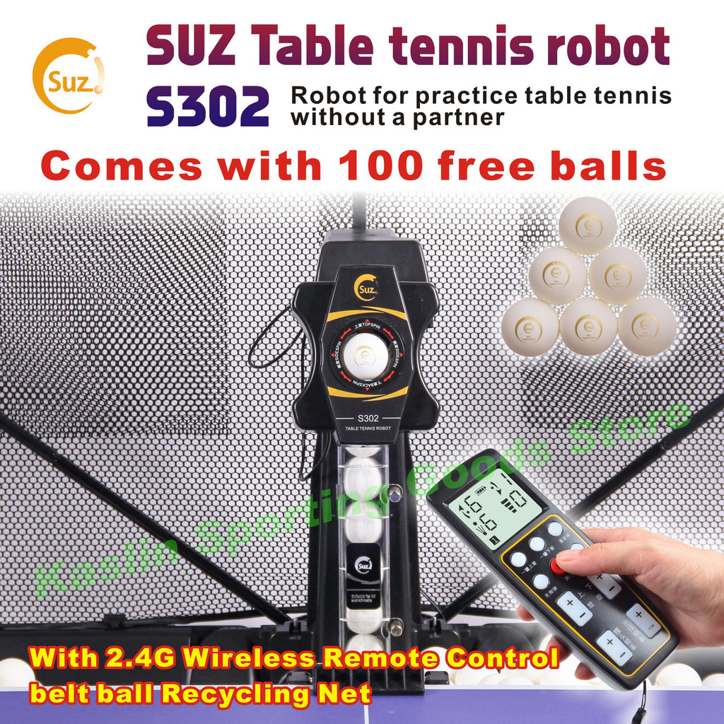 SUZ-S302 wireless remote control version table tennis robot automatic ...