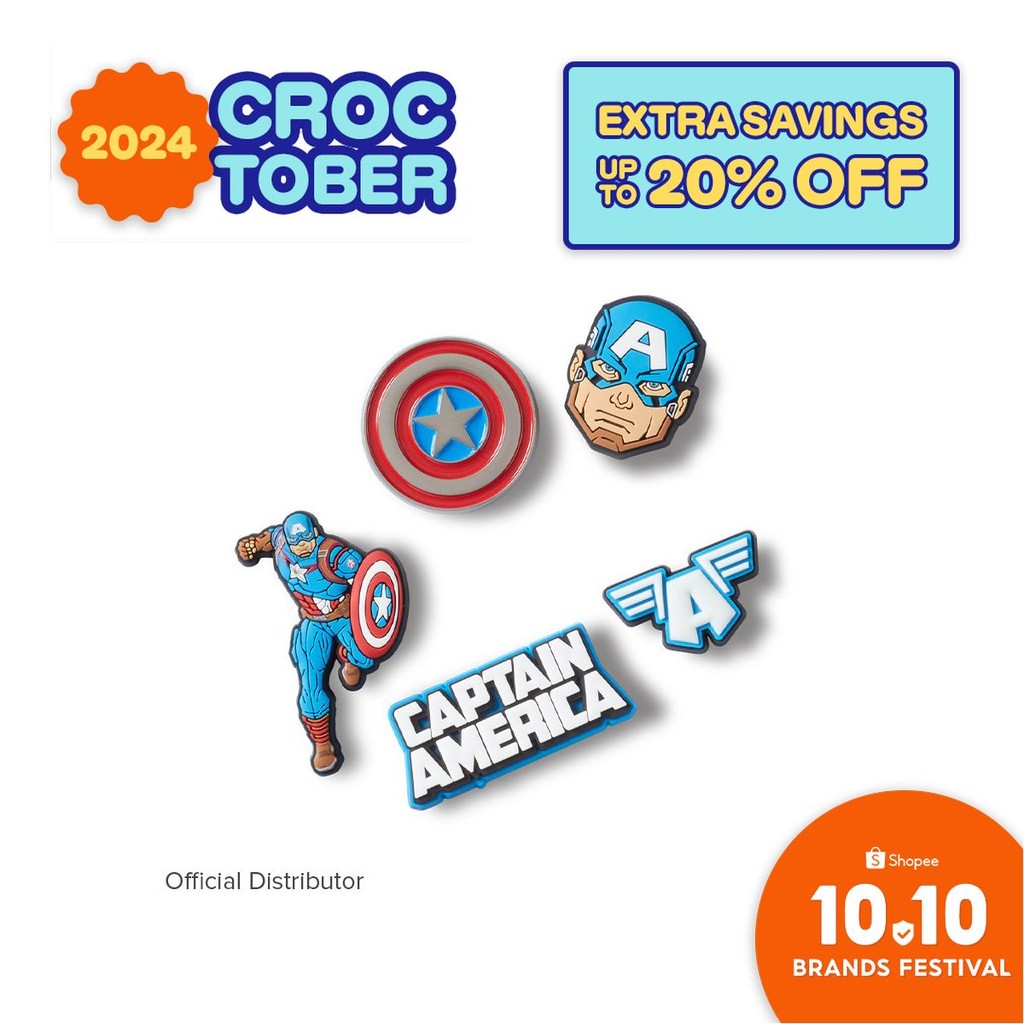 Crocs Jibbitz Charm Captain America Pack Shopee Philippines