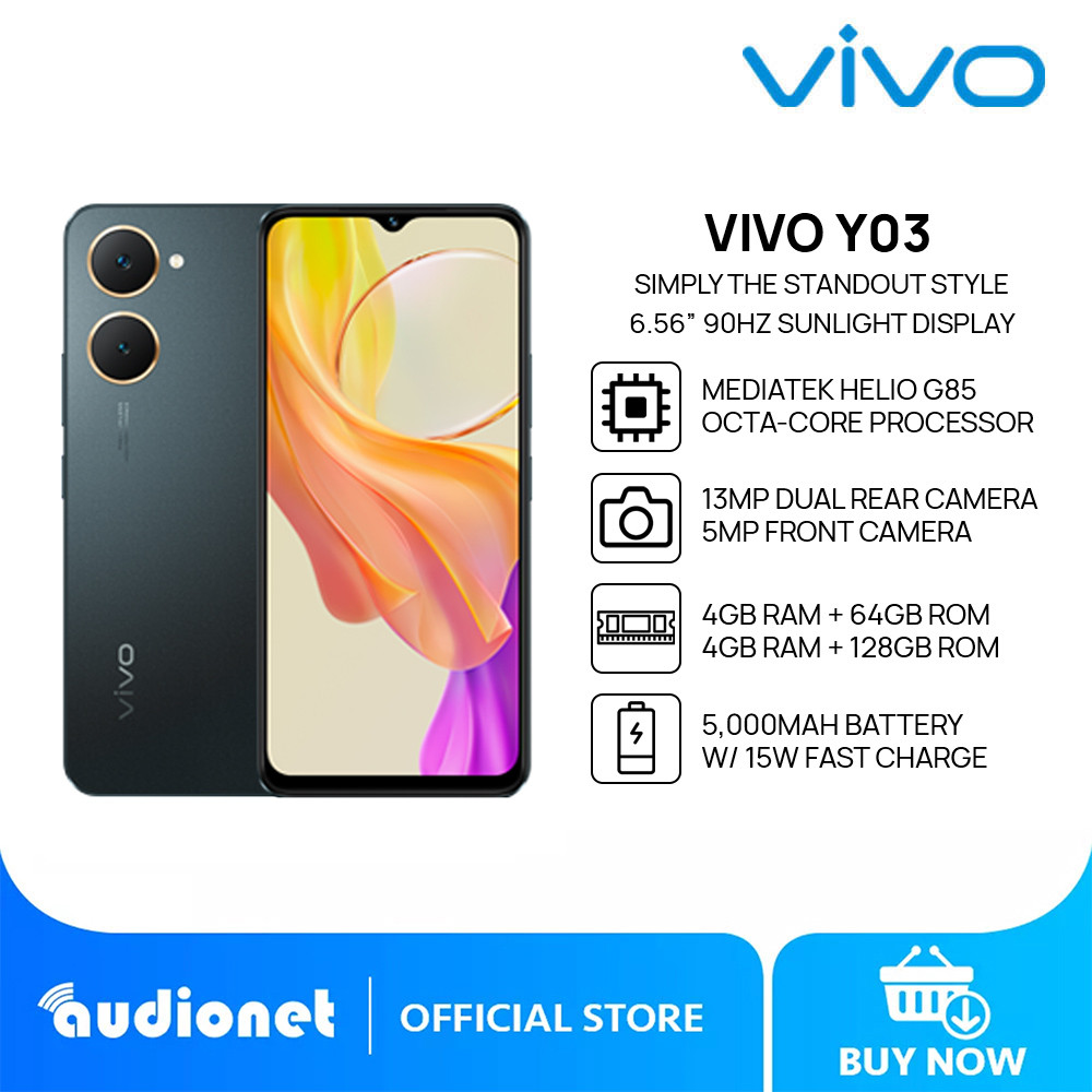 Vivo Y03 Smartphone | 4GB+64GB / 4GB+128GB | MediaTek Helio G85 | 6.56 ...