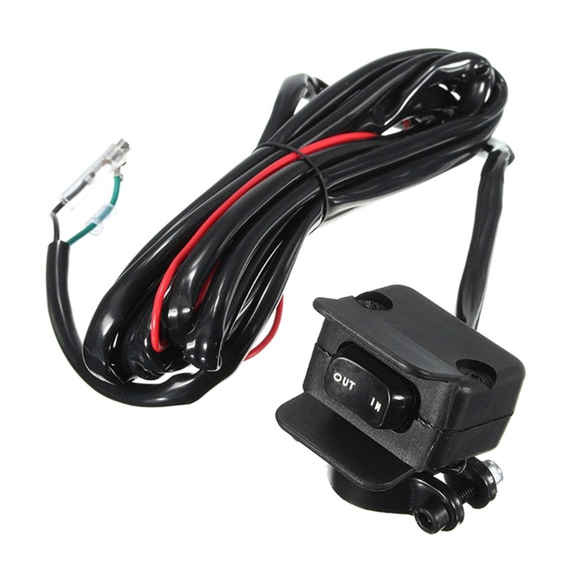 2024 New Motorcycle ATV/UTV 3 Meters Winch Rocker Switch Handlebar