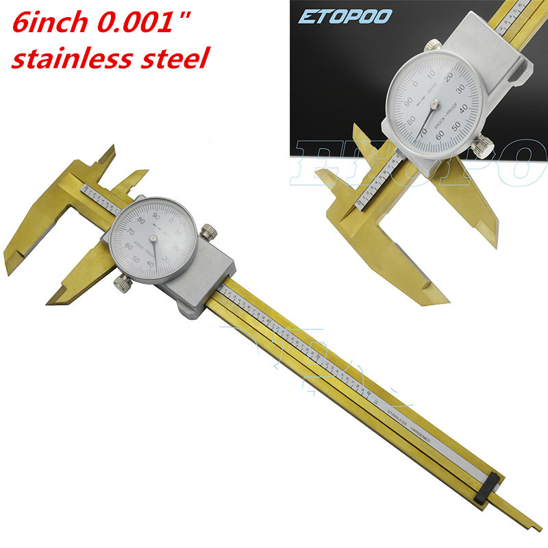 150mm 6inch Precision Dial Caliper Dial Vernier Caliper inch 0.001