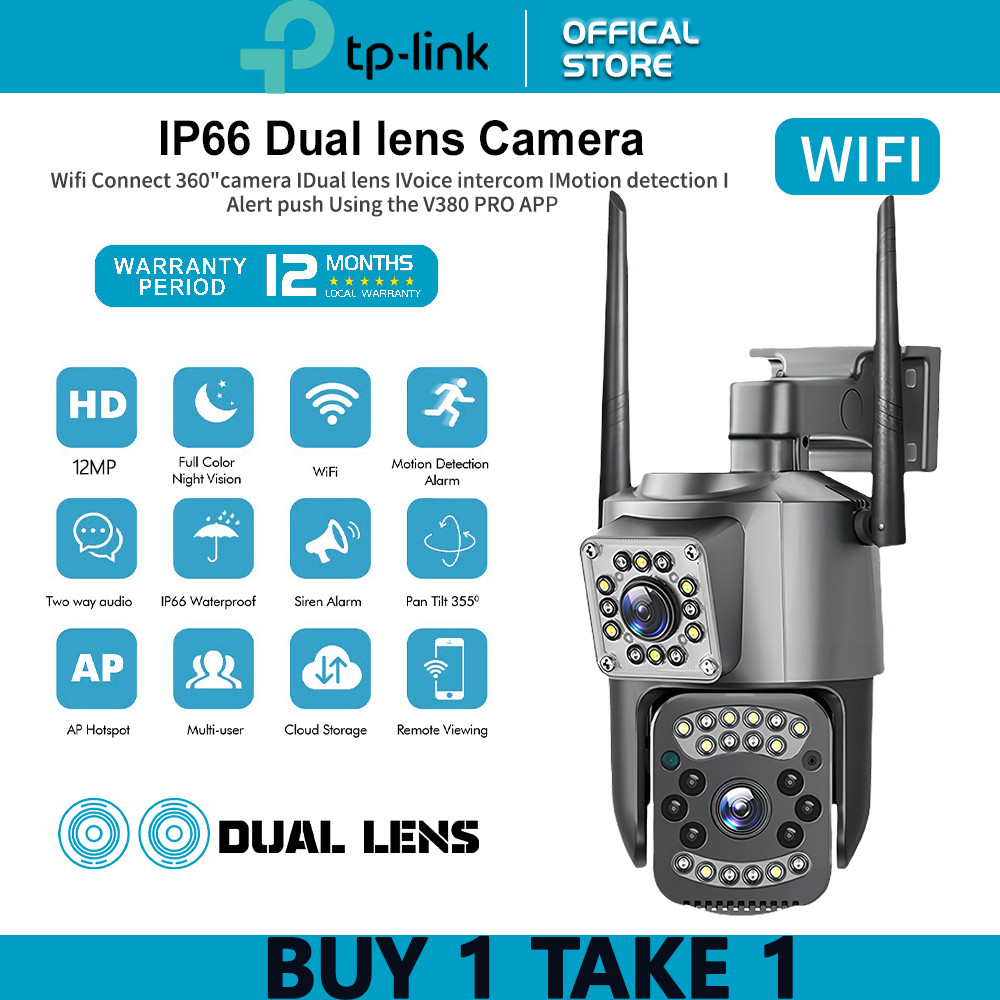 BUY 1 TAKE 1 TPLINK Tapo CCTV Camera No WIFI Needed Dual Lens 12MP
