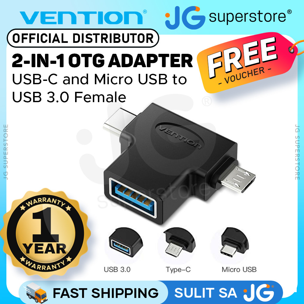 Vention 2-in-1 Micro USB and USB-C to USB 3.0 Female OTG Adapter with ...