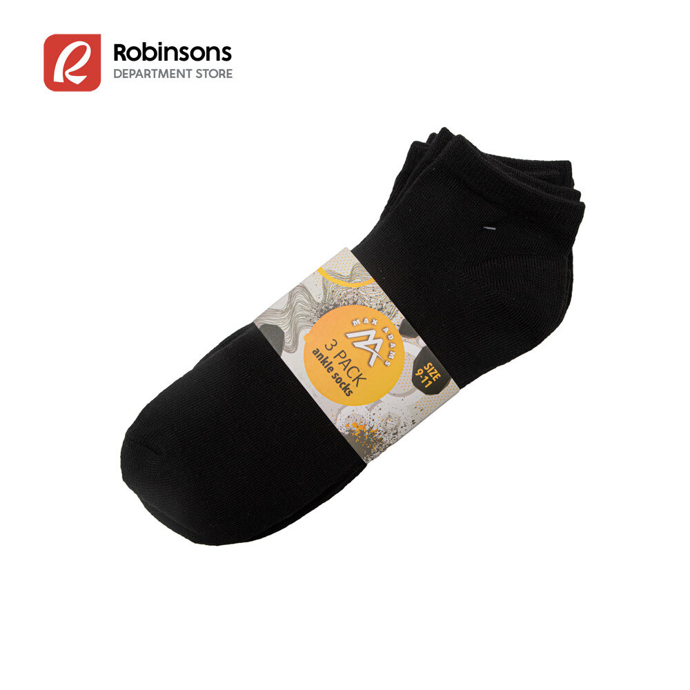 Max Adams Ladies Ankle Socks Set of 3 in Black or White | Shopee ...