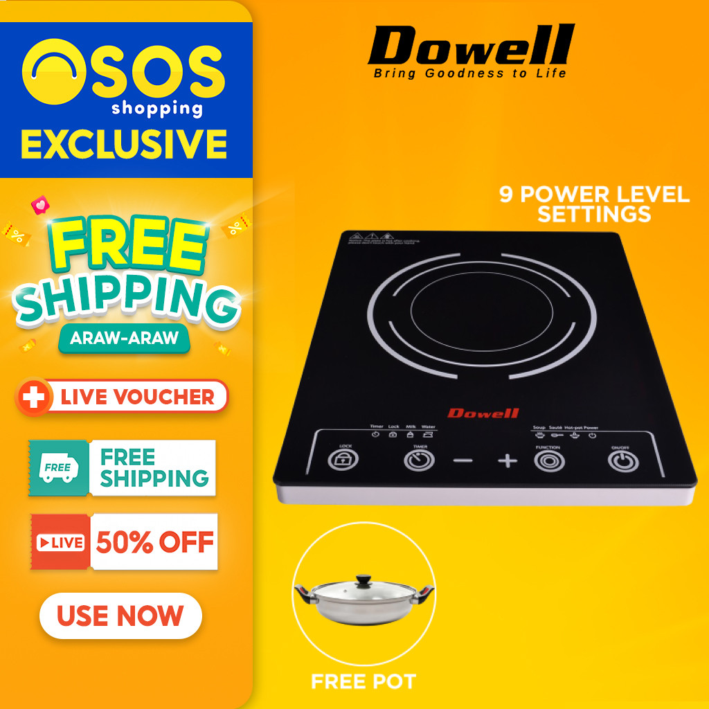 DOWELL Electric Induction Stove Induction Cooker Electric Stove 1300 ...