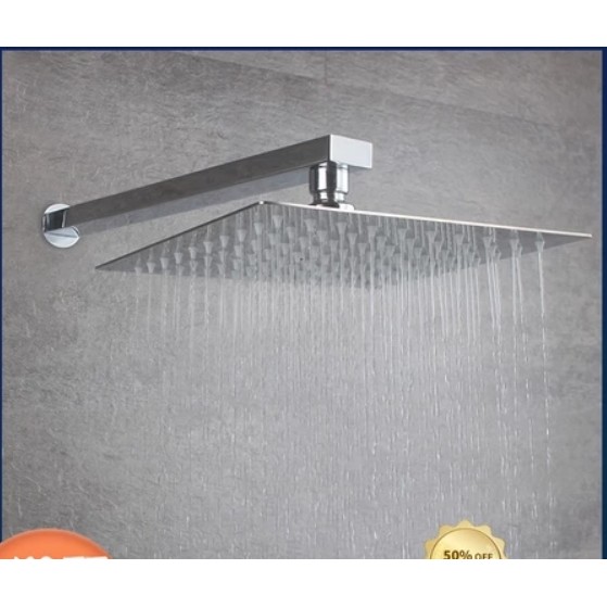 8 INCH 304 STAINLESS STEEL RAIN FALL SHOWER HEAD WITH ARM SQUARE WALL ...