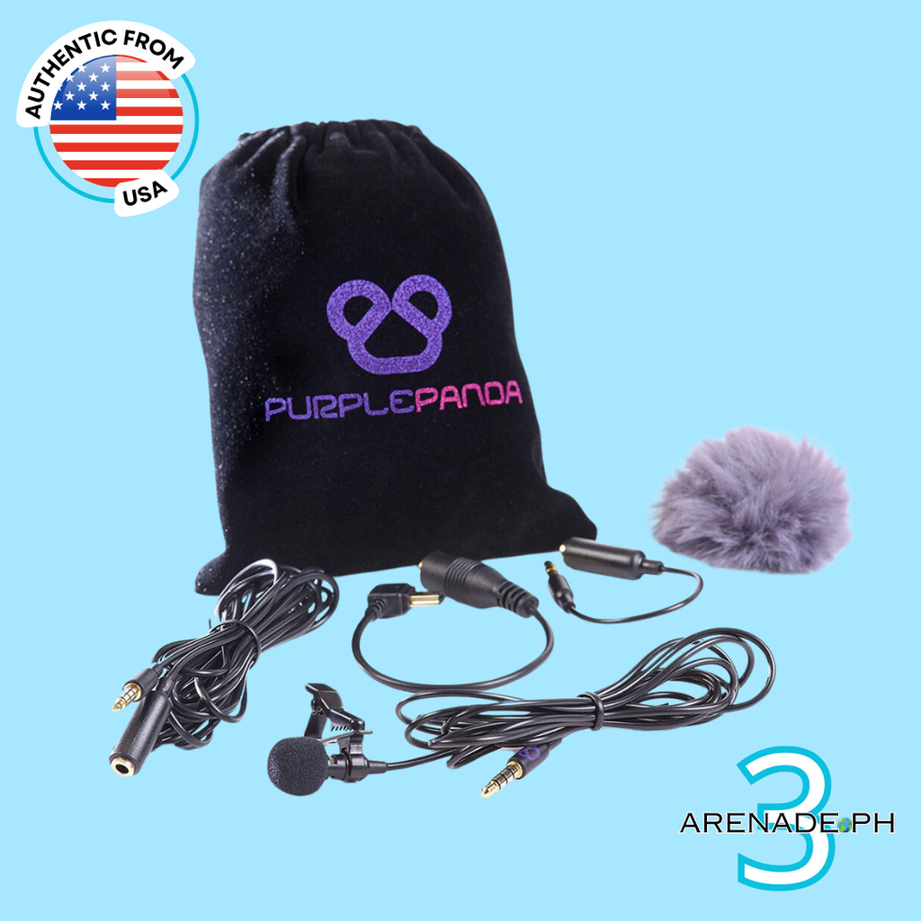 Purple Panda Lavalier Lapel Microphone Kit - Clip-on Omnidirectional ...
