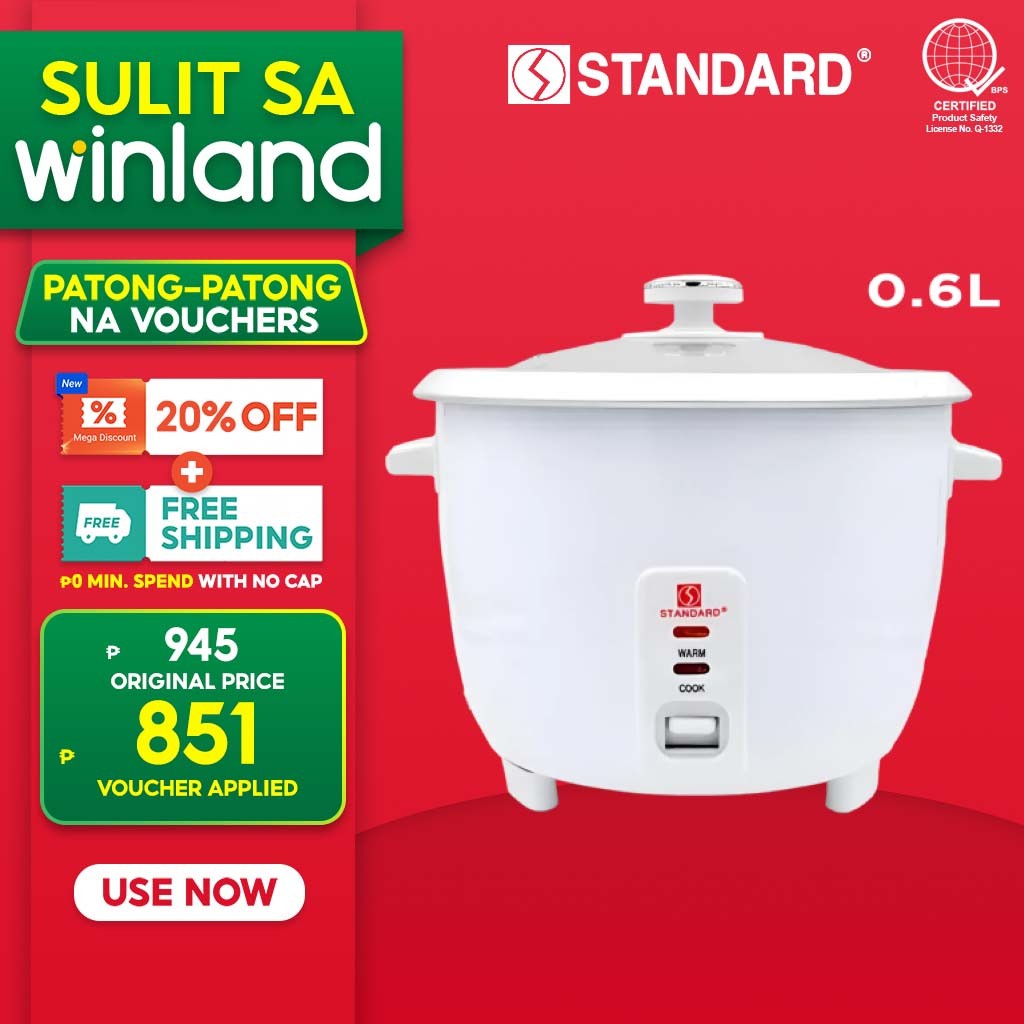 Standard Appliances by Winland 0.6 Liter Rice Cooker w/ Auto Keep Warm ...