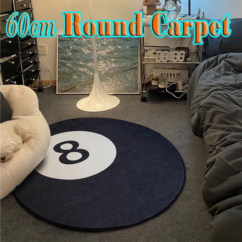 8 Ball Rug Soft Anti-Slip Skin-Friendly Round Carpet Round Carpet Soft ...