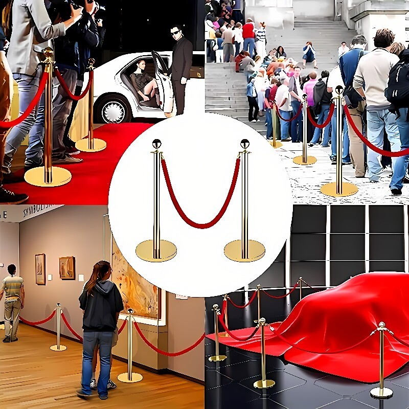 Fast shipping Hotel STANCHION SET Railing Stand Crowd Control SET(2 ...