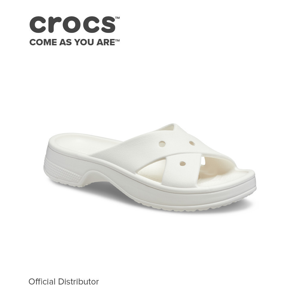 Crocs Women's Classic Cross Strap in Chalk | Shopee Philippines