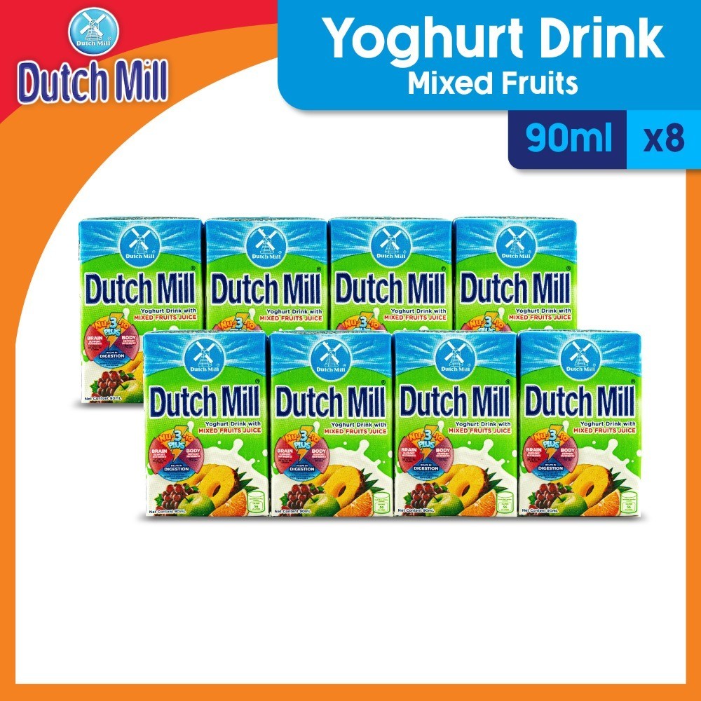 Dutch Mill Yoghurt Drink Mixed Fruit Juice 90ml x 8 | Shopee Philippines