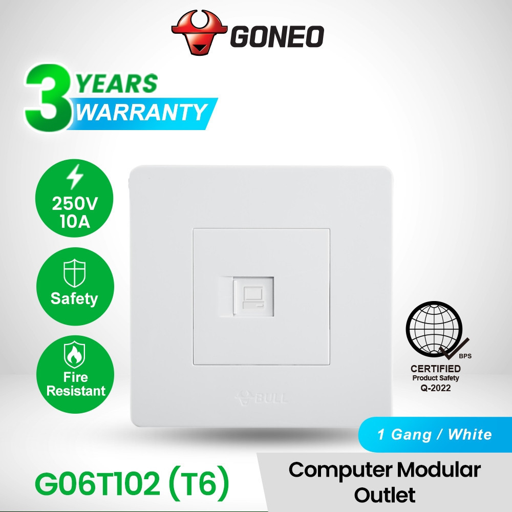 BULL 1 Gang Internet Lan Socket G06T102 (TYPE 6) | Shopee Philippines