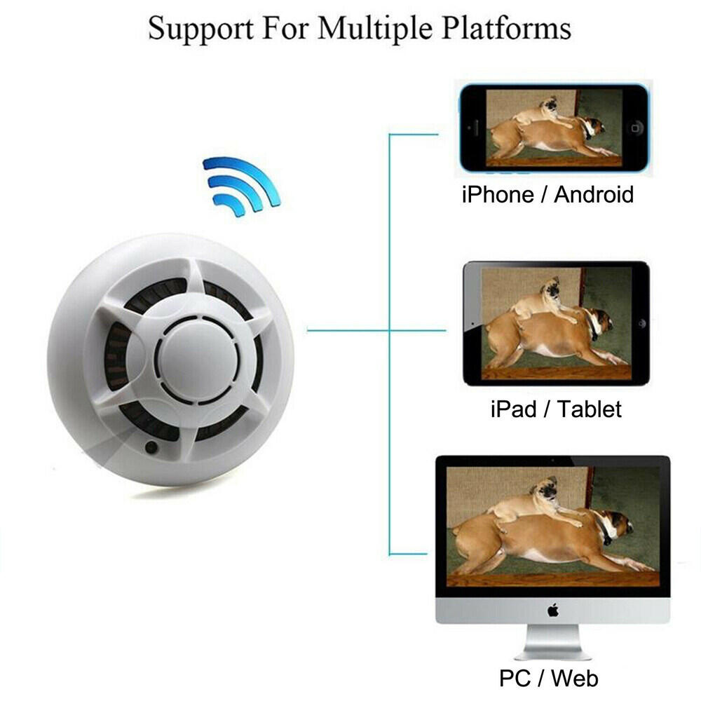 Smoke Alarm Design Mini Wifi Hidden spy Camera Home Hotel Ceiling HD