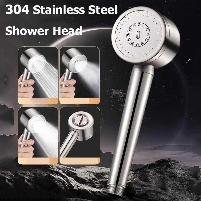 Upgraded 304 Stainless Steel High Pressure Shower Head 3 Modes ...