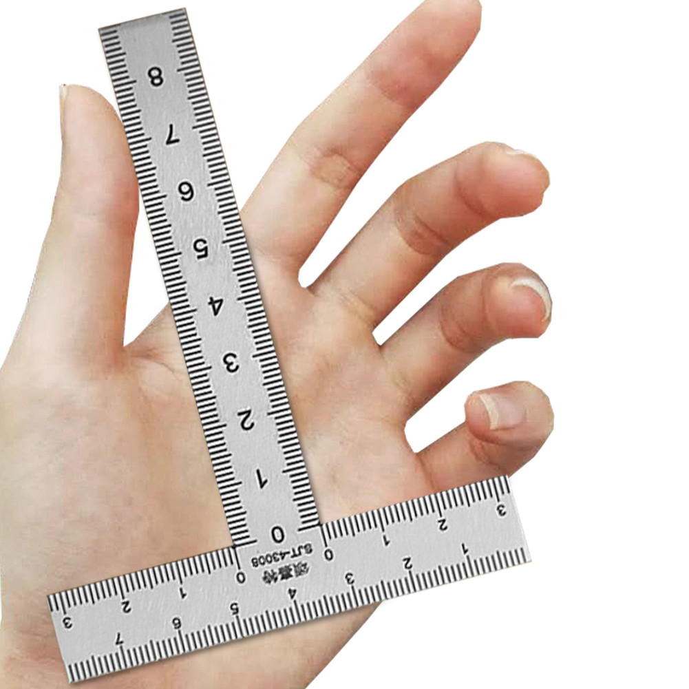 2Pcs Building Tools Square Ruler Stainless Steel T Square Ruler Mini ...