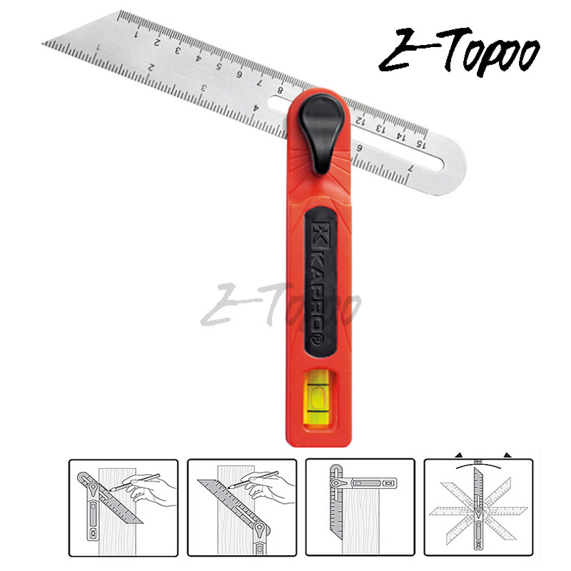 Sliding T Bevel Square Gauge Protractor Angle Transfer Tool With Bubble ...