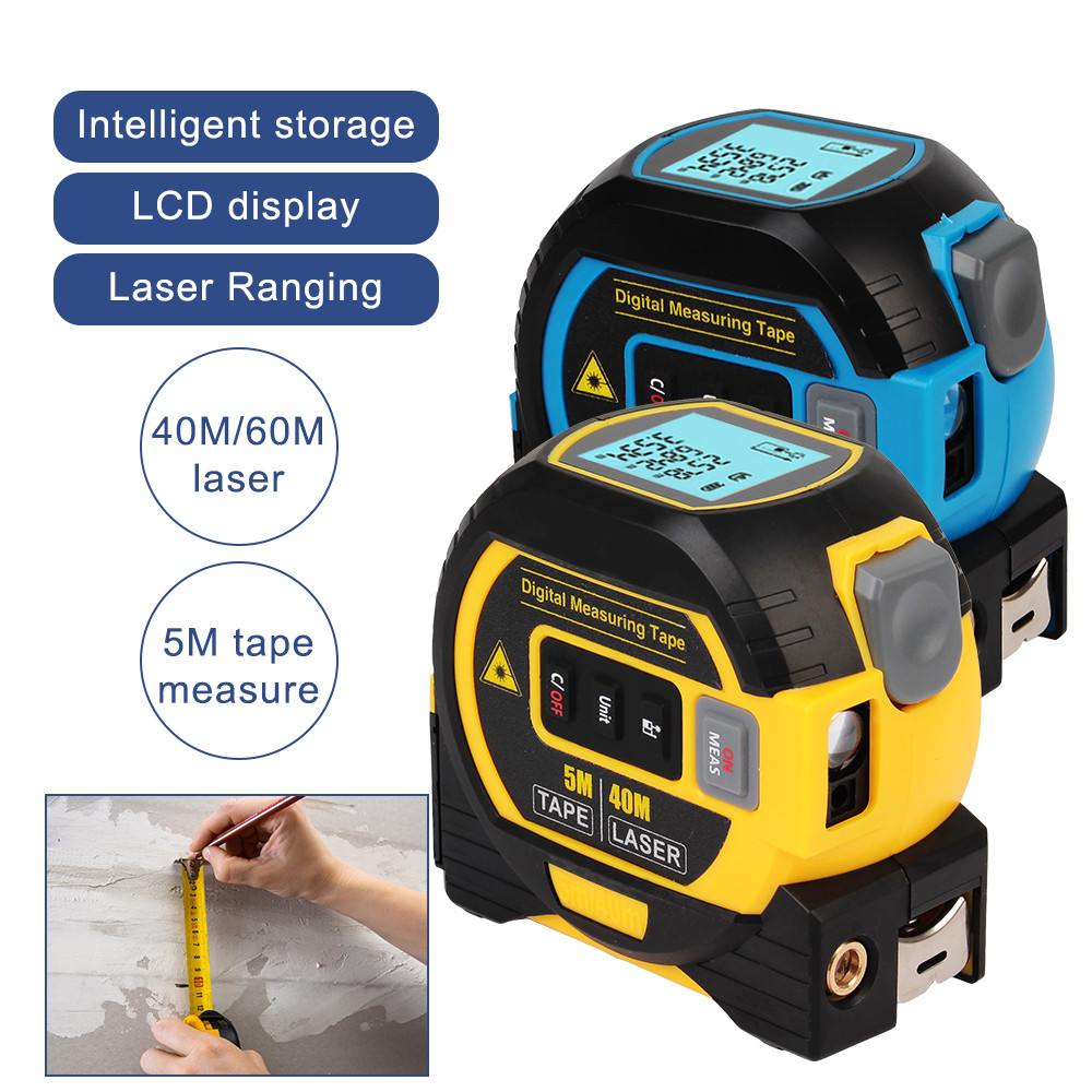 Tape Measure Ruler LCD Display with Backlight 5M Distance Meter 3 in 1 ...