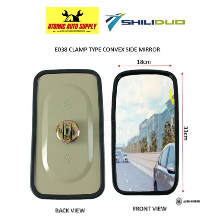 SHILIDUO E038 CLAMP TYPE CONVEX SIDE MIRROR HIGH QUALITY WITH CLEAR