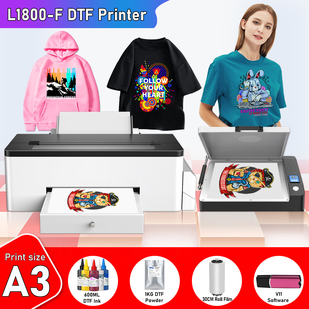 DTF Printer A3 L1800 DTF Transfer Printing Machine with Roll Feeder ...