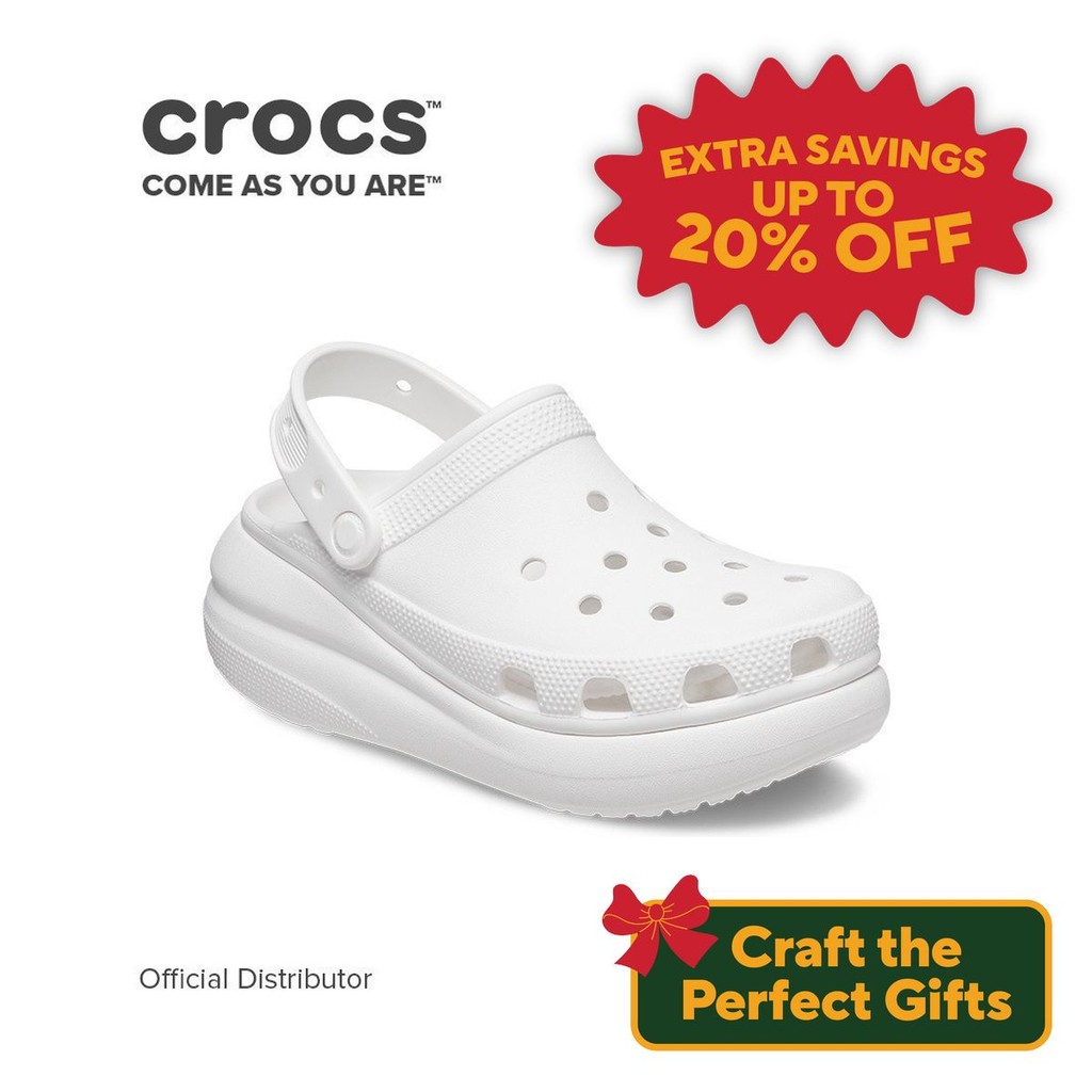 Crocs Classic Crush Clog in White Shopee Philippines