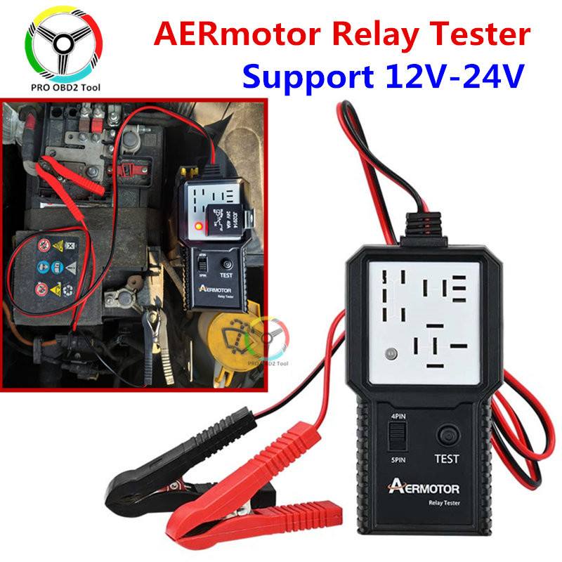 Aermotor 12V 24V Car Relay Tester Electronic Automotive Relay Detector ...