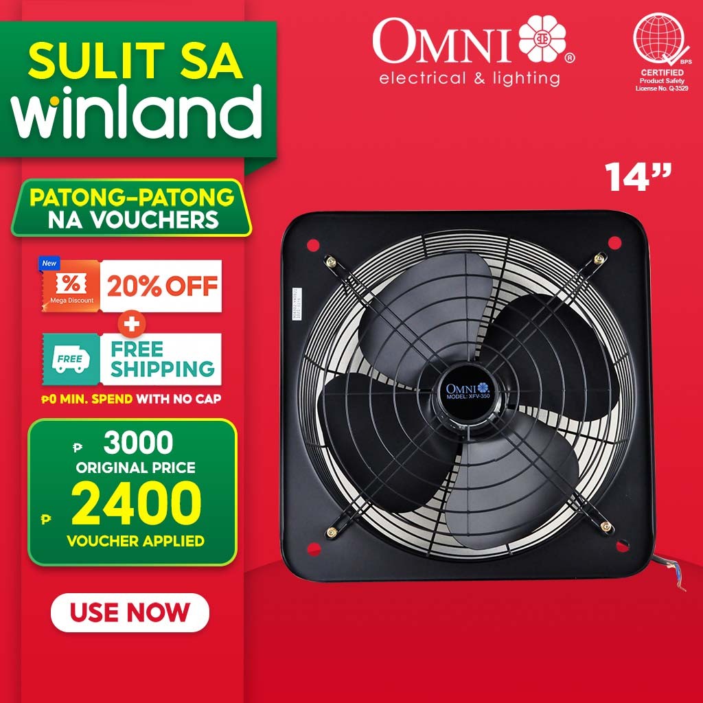 Omni by Winland Industrial Wall Mounted Exhaust Fan 14inch with Grille ...