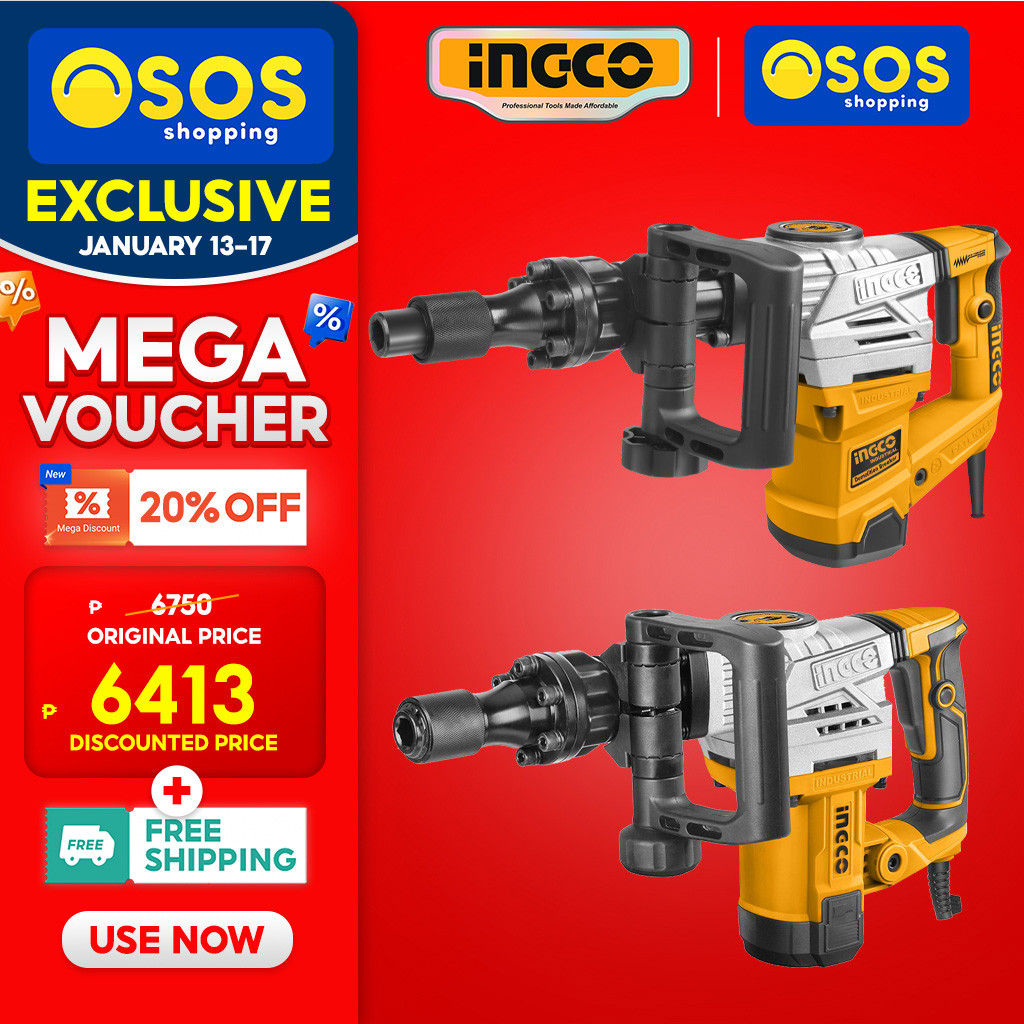 INGCO by OSOS Industrial Demolition Breaker Hammer 1300W PDB13008 ...