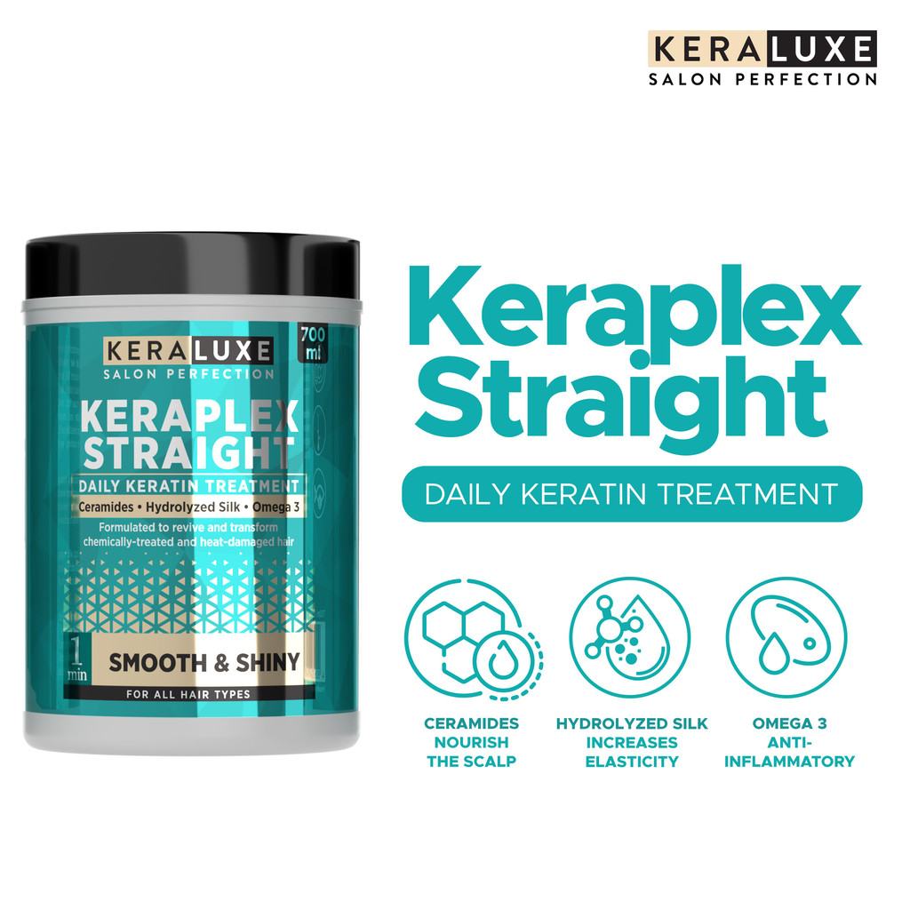 Kera Luxe Keraplex Straight Daily Keratin Treatment 700ml B1T1 | Shopee ...