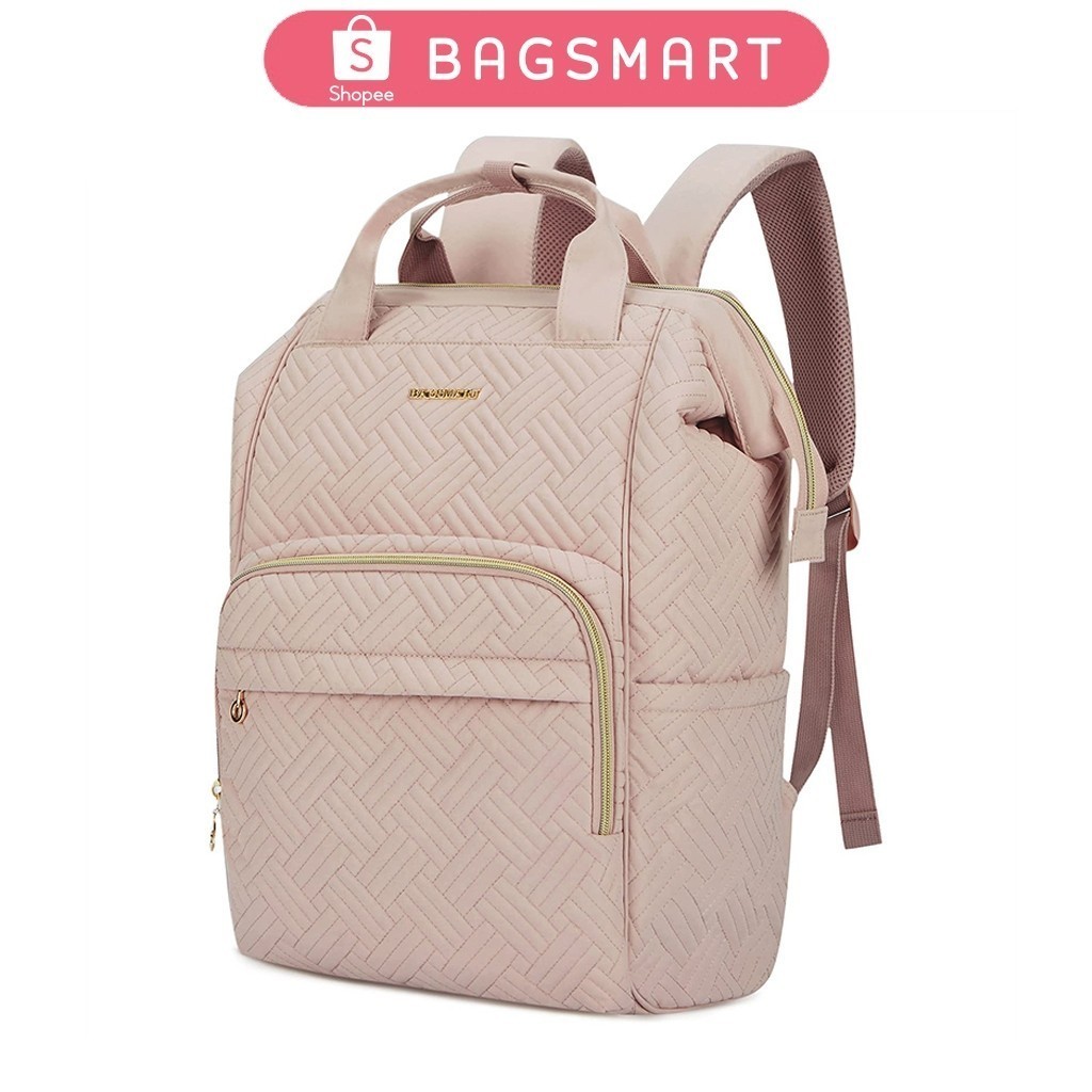 BAGSMART 15.6 Inch Laptop Backpack for Women Travel Backpack Wide-open ...