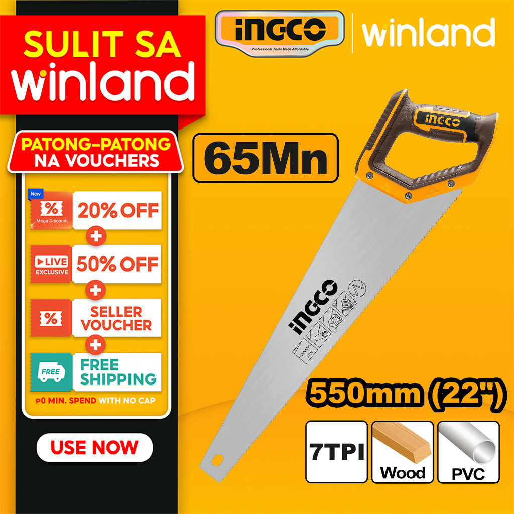 Ingco by Winland 22inch(550mm) Hand Saw with Teeth Protector HHAS08550 ...