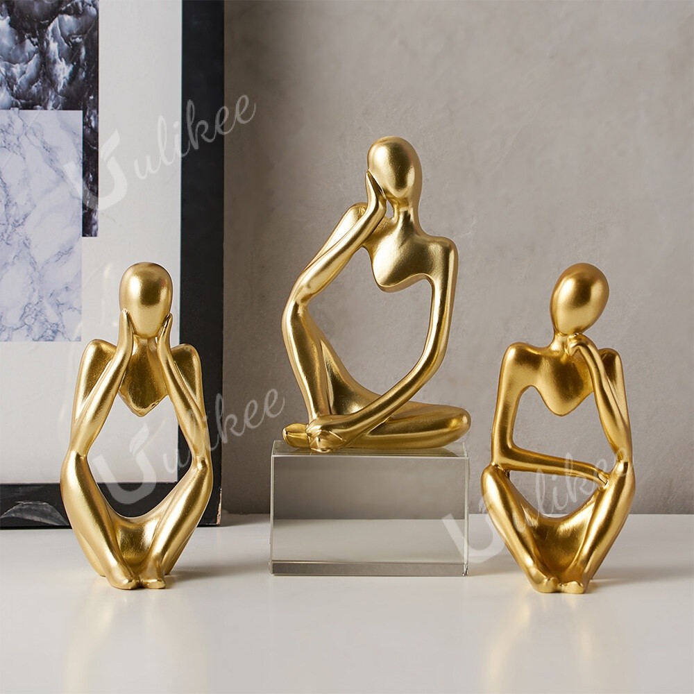 Ulikee Mini Thinker Statue Gift Resin Set Home Decor Party Decorations ...