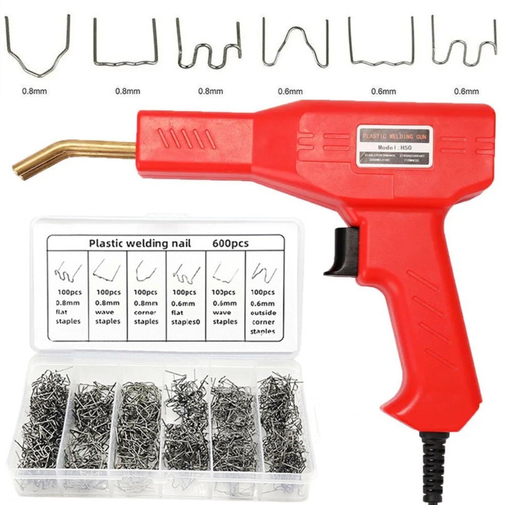 100-Pack 0.6mm Automotive Plastic Repair Welding Staples – Outside Corner Hot Staples For Bumper, Dashboard, Headlight Repair (0.6mm)