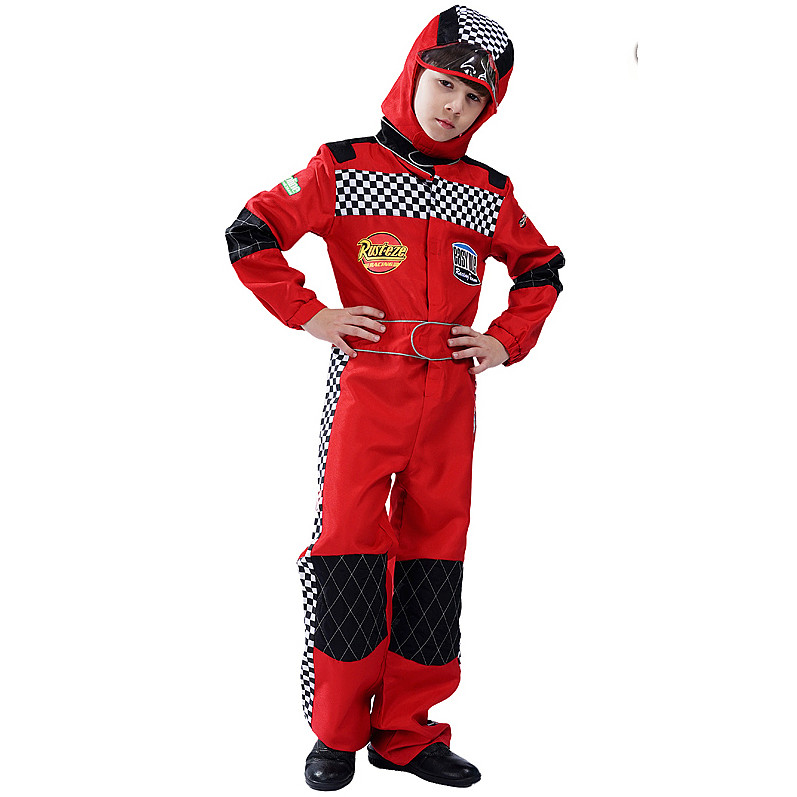 Red Racecar Driver Car Racing Costume for Kids Sportswear Cosplay ...