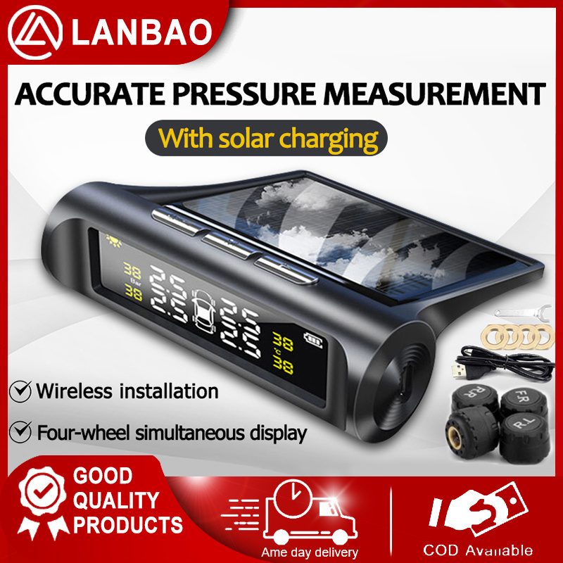 Car Tire Monitoring Pressure System TPMS Car Tyre Pressure Alarm Solar