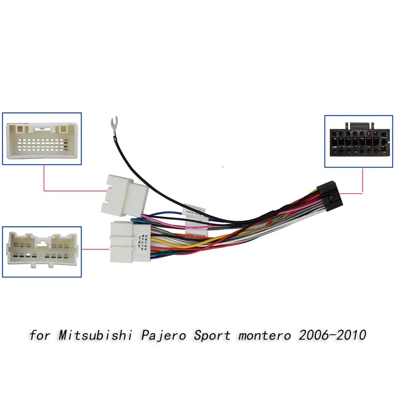 Honxun car stereo radio wiring harness power cable 16pin socket for