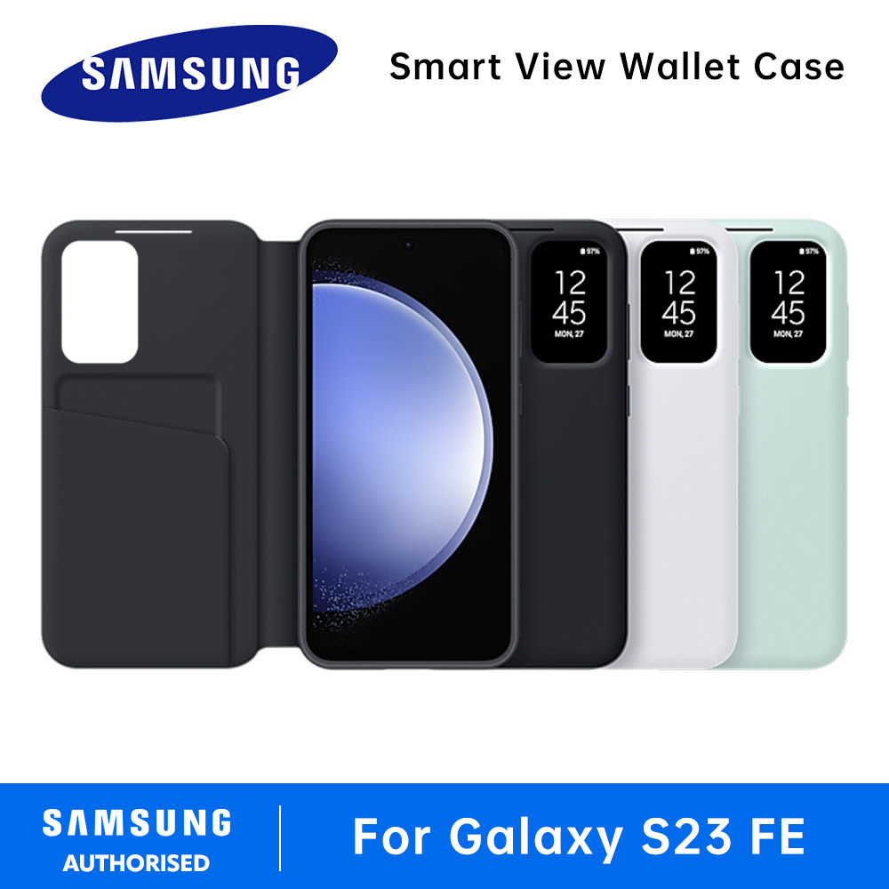 Original Samsung Galaxy S23 FE Smart View Wallet Case LED Clear Cover S