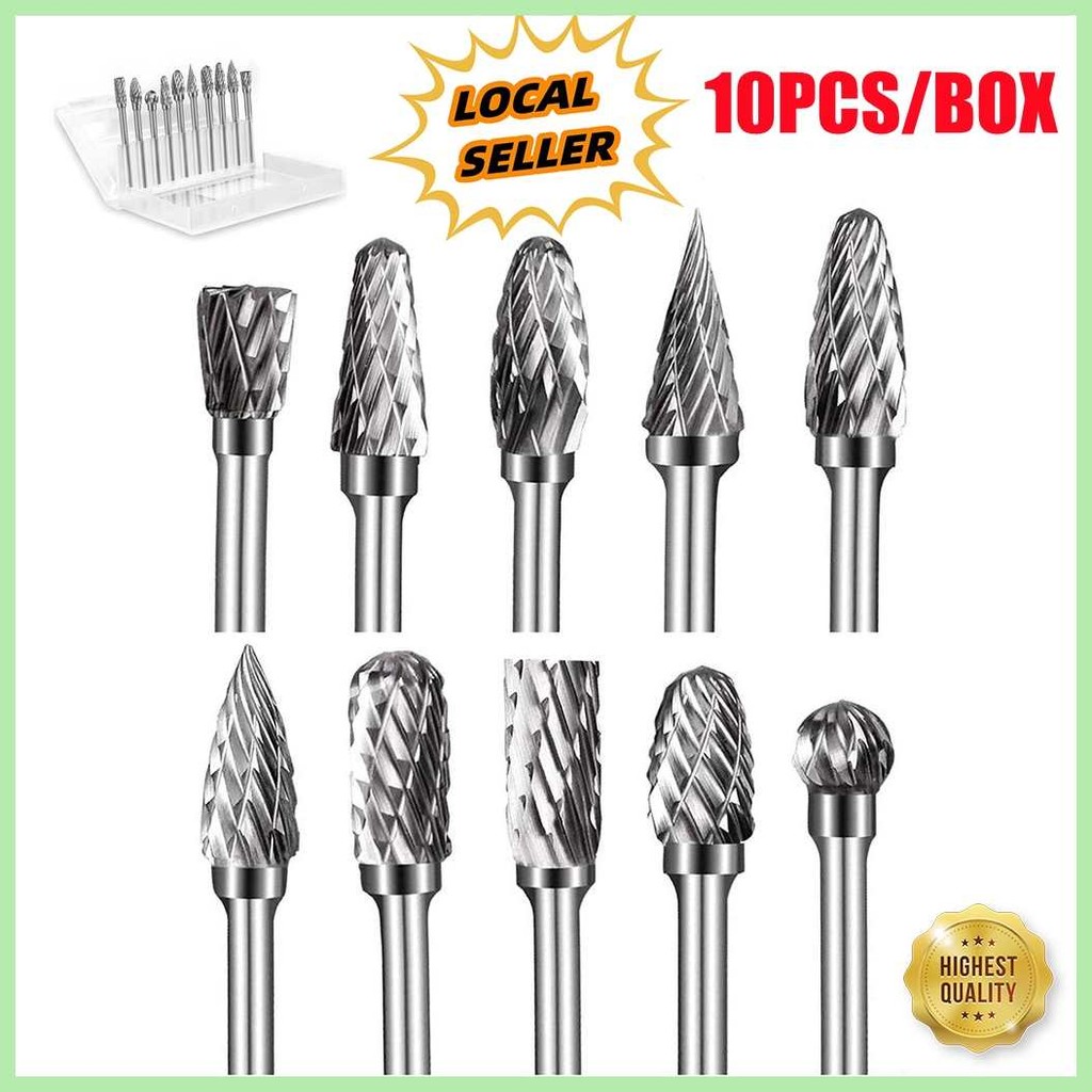 10pcs^aZ[Tungsten&a`Steel;c`Carbide&Rotary`m&t`Set&Porting`qK&Tool for ...