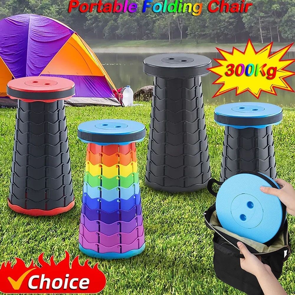 Portable Folding Telescopic Stool Height Adjustment Playground Queue ...