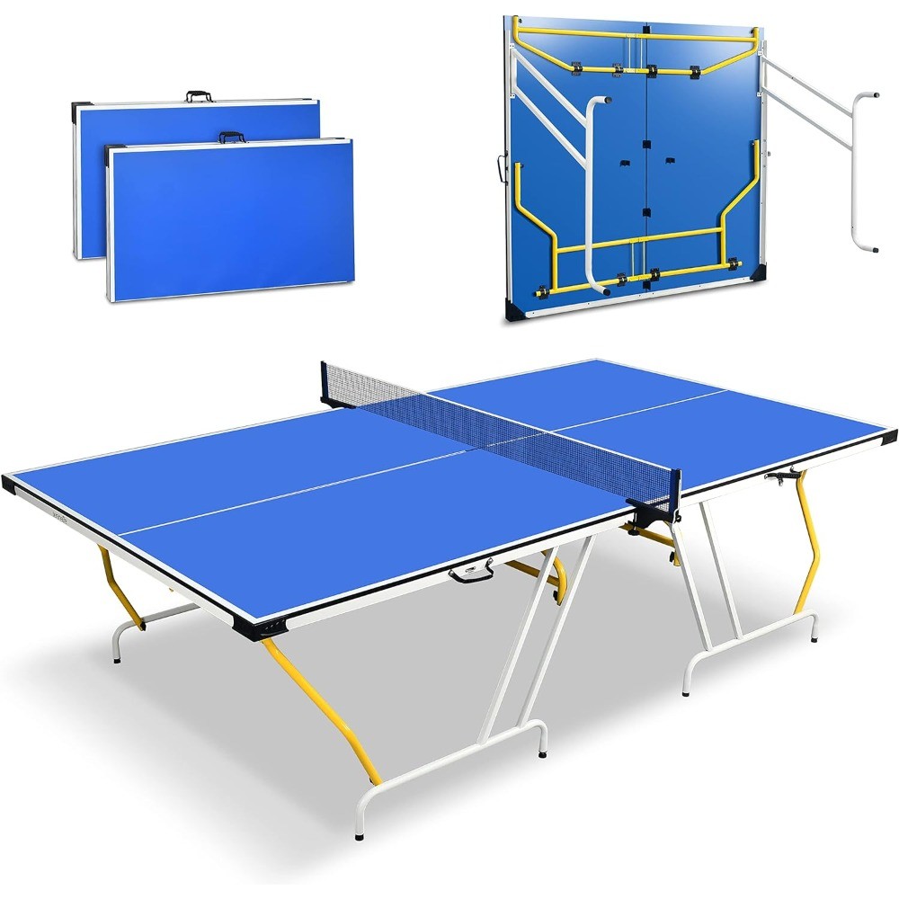 Clipper Foldable Table Tennis Table Outdoor Post - 9’ X 5’ Foldable ...