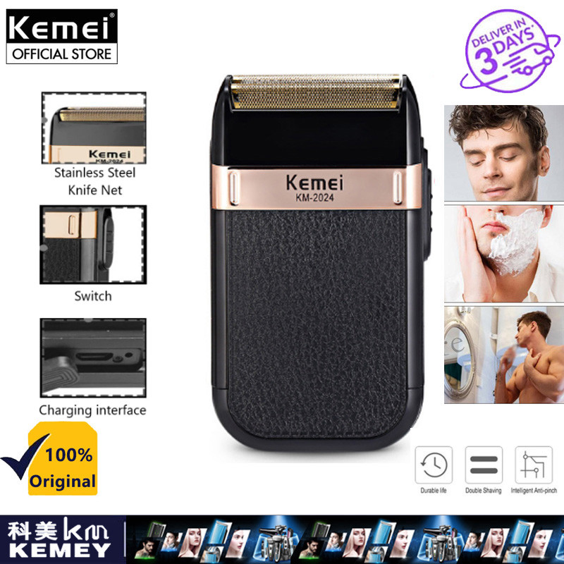 KM-2024 Men's Razor Wet and Dry Beard Trimmer Double Blade Alternative ...