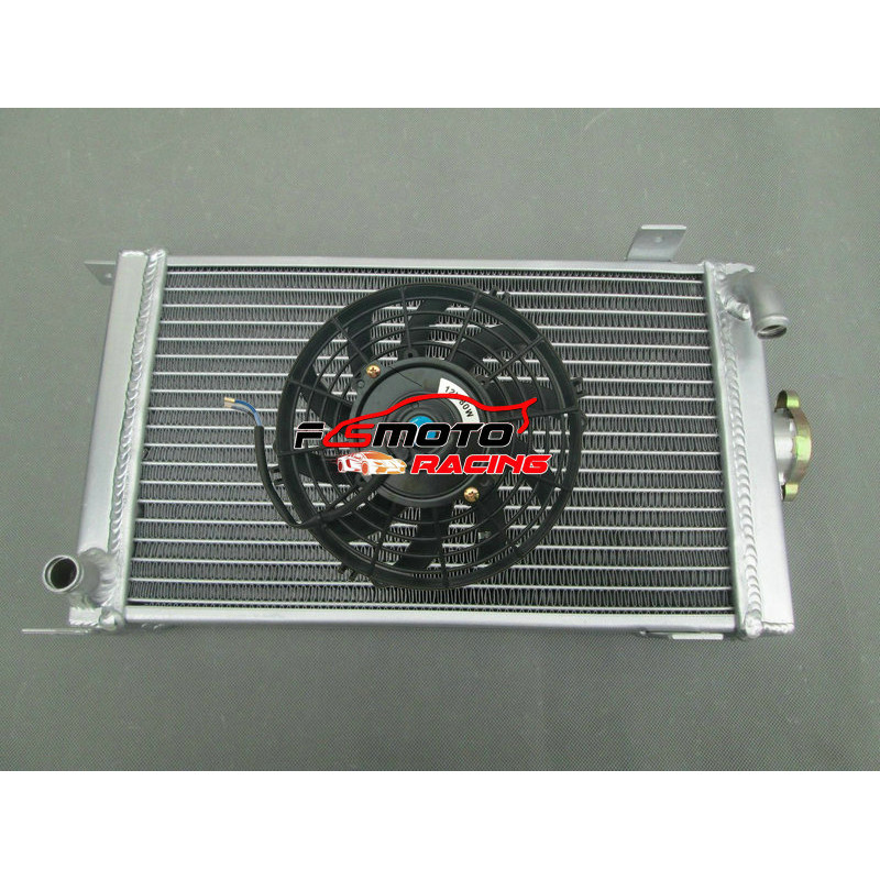 ☄64mm 3 Row Aluminum Radiator + Fans With Bracket For Gas Shifter Kart ...