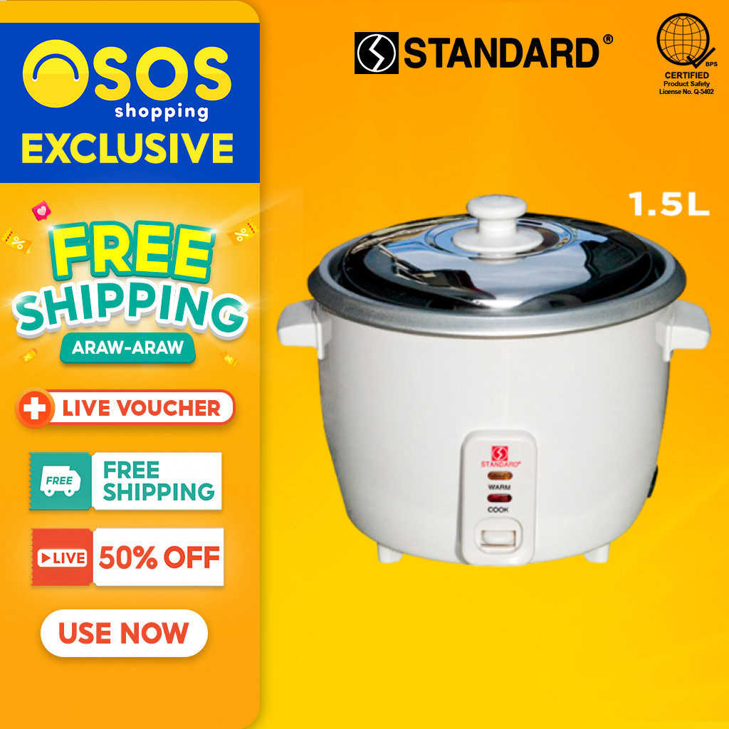Standard Original Rice Cooker 1.5 Liter with Automatic Keep Warm and ...