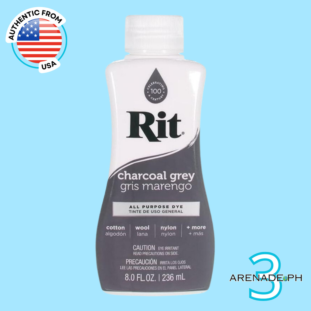 Rit All Purpose Liquid Fabric Dye, 8-Ounce, CHARCOAL GREY (Packaging ...