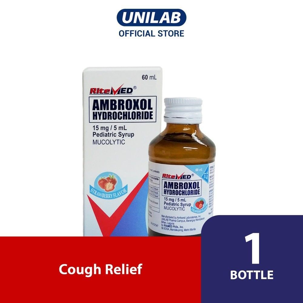 Unilab - RiteMED Ambroxol Pediatric 15mg Syrup 60mL 1 Bottle (Cough ...