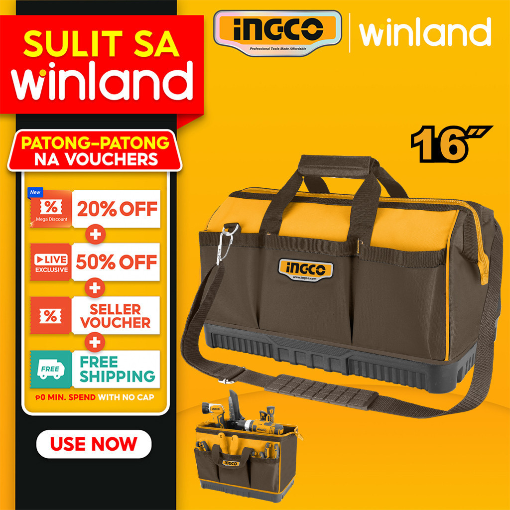 Ingco by Winland 16inch Basket Tools Bag Storage Box Organizer with 16 ...