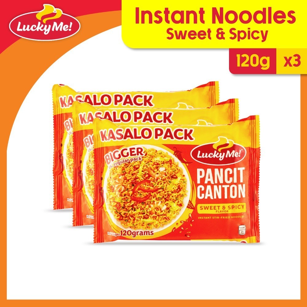 Lucky Me! Pancit Canton Instant Noodles Sweet & Spicy Kasalo Pack 120g ...