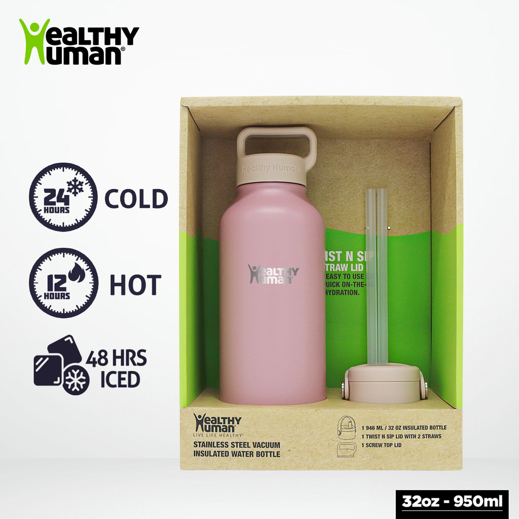 Healthy Human 32oz Vacuum Insulated Stainless Steel Bottle with Classic