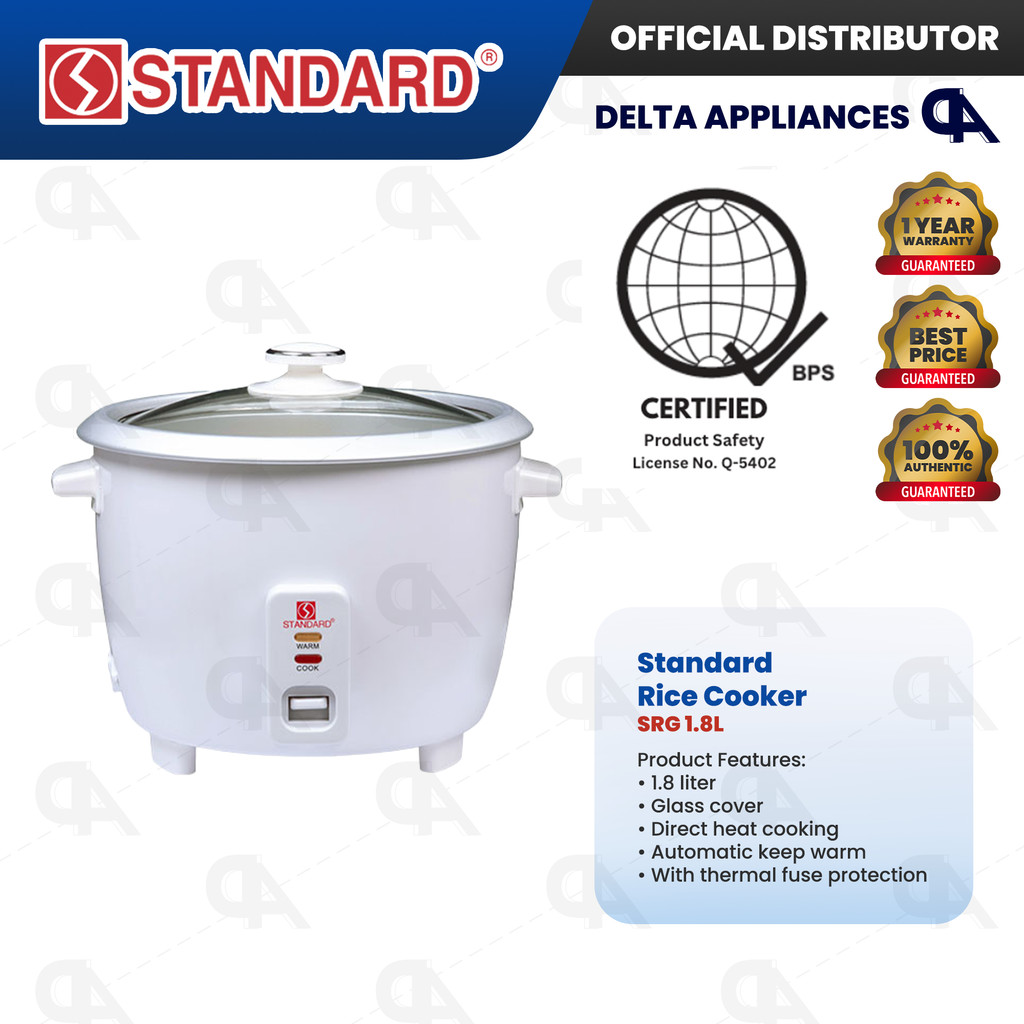 Standard Rice Cooker 1.8L 10 Cups Glass Lid Original w/ 1 Year Warranty ...